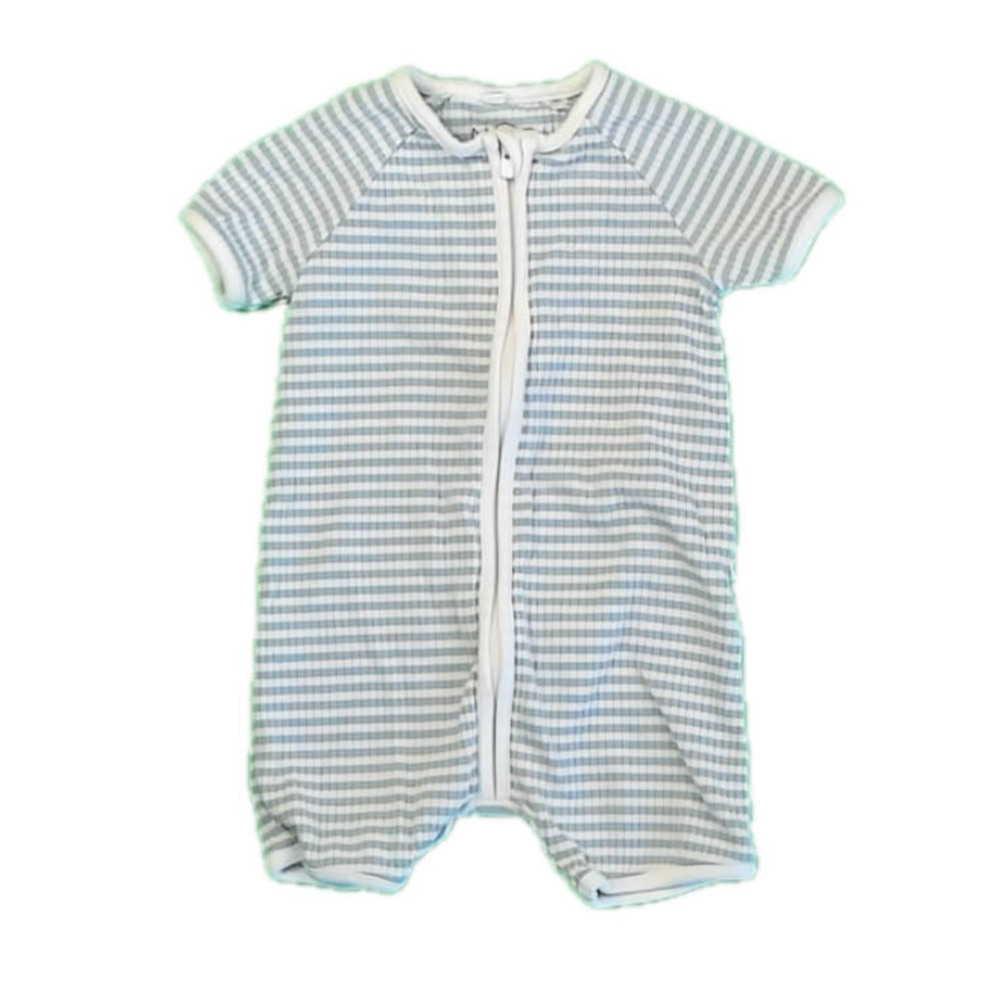 Mori Boys Blue Stripe Romper size: 3-6 Months
